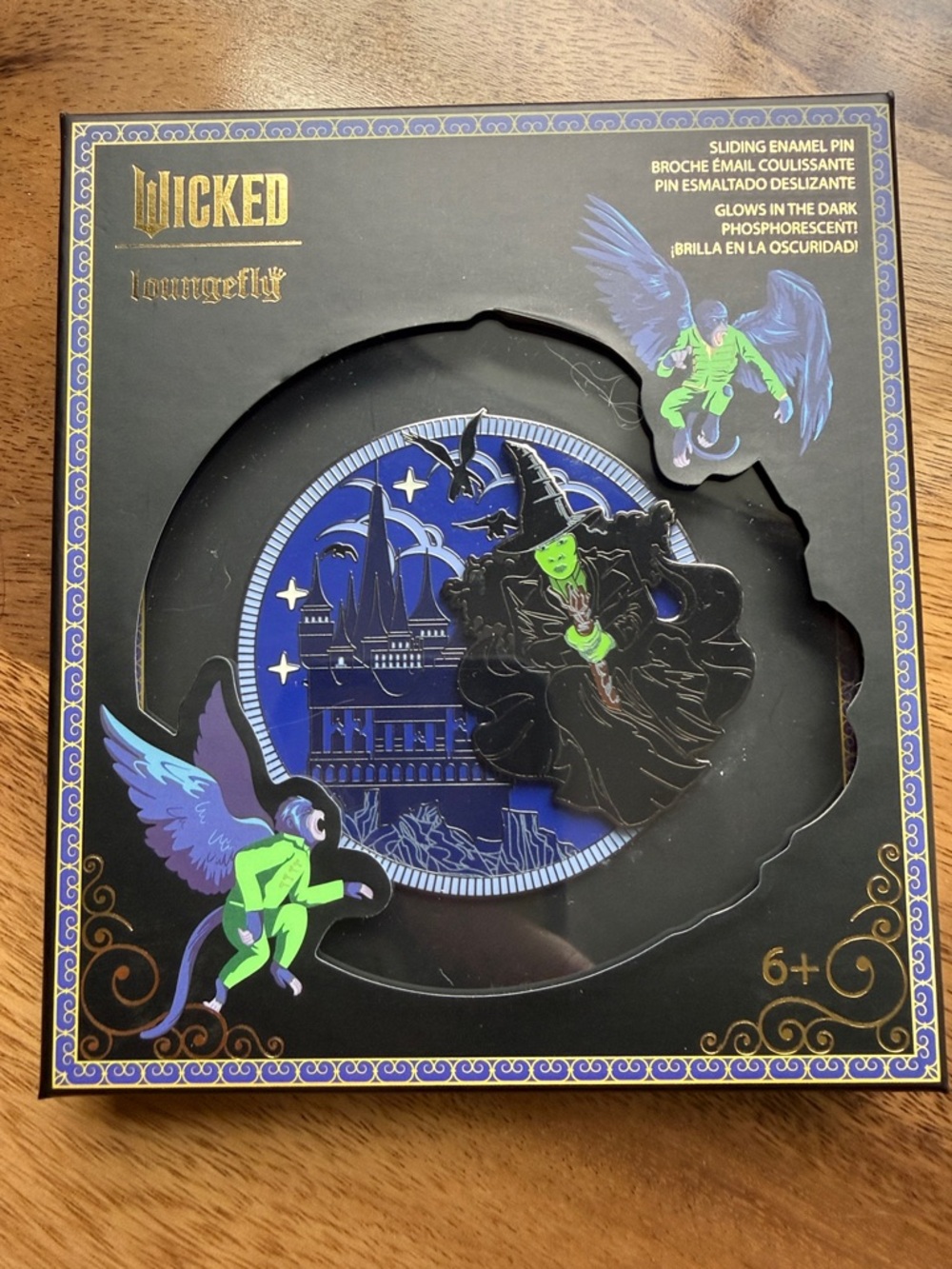 Loungefly Wicked Enamel Pin Display — Green, Black & Blue